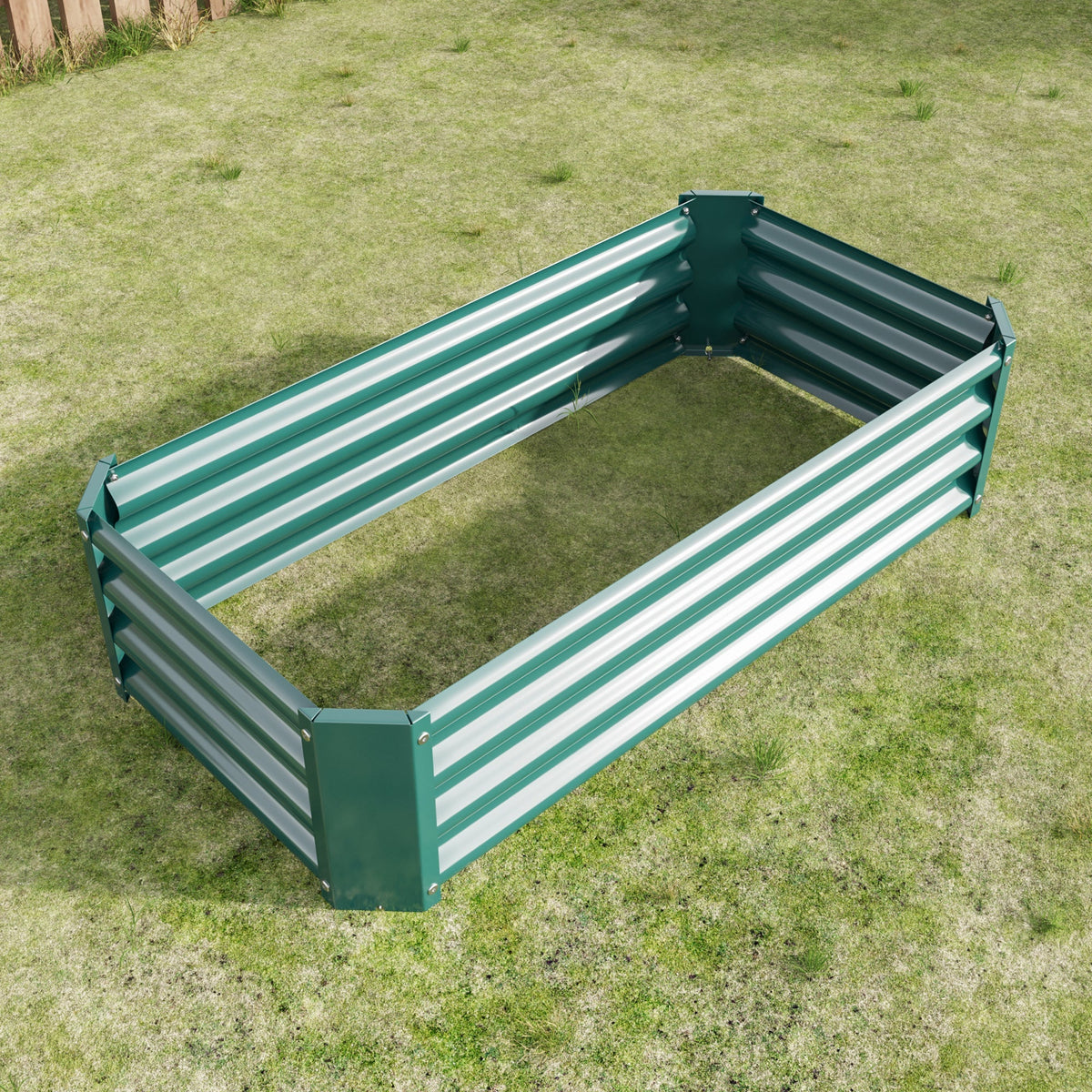 Metal raised garden beds set in green corrugated steel rectangles 4×2×1ft by HouseOfZazla on Tampa Home & Garden Store