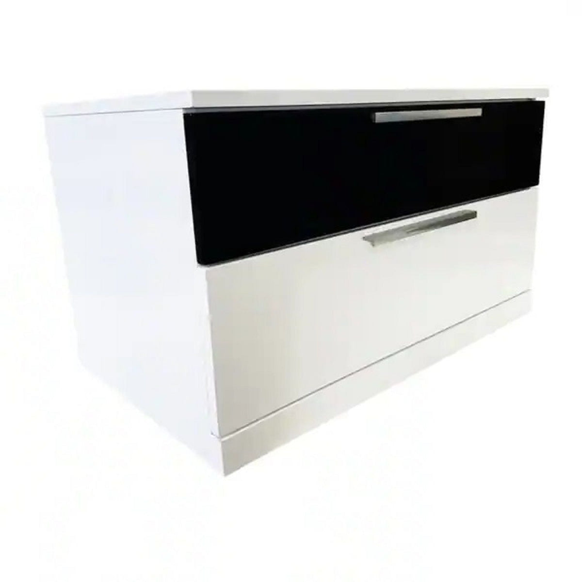 2-drawer accent nightstand white with black drawer front by HouseOfZazla with handles on Tampa Home & Garden Store