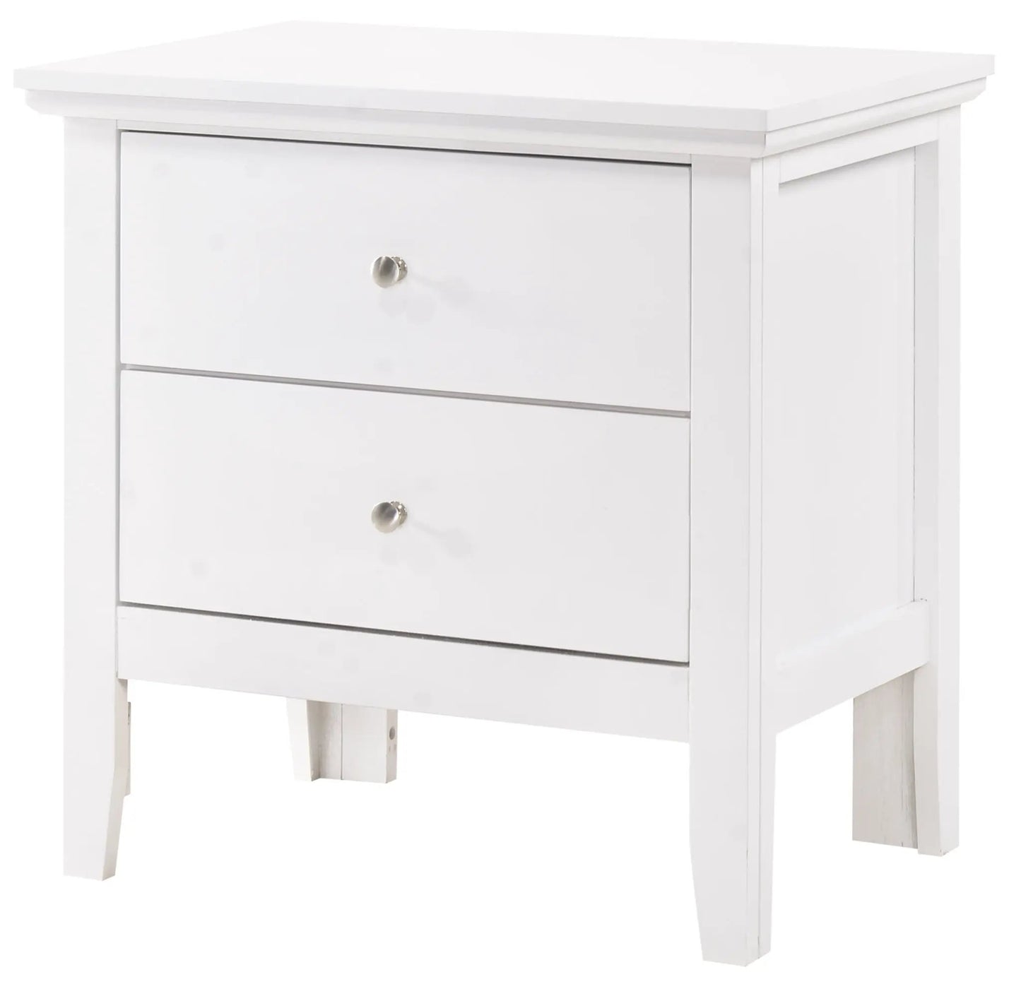 White English Dovetailed Nightstand with two drawers and knobs by Unique Piece Furniture on Tampa Home & Garden Store