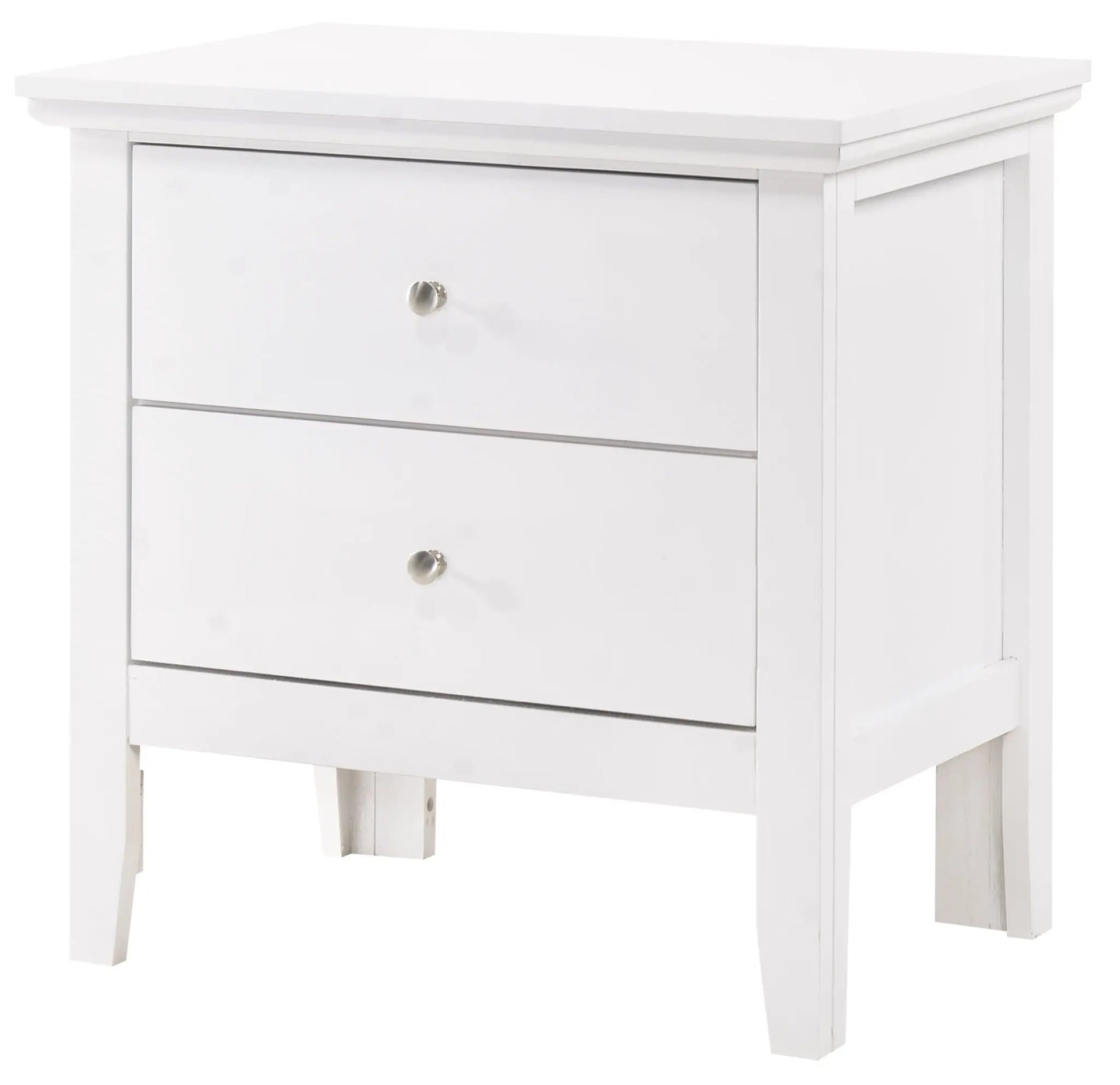 White English Dovetailed Nightstand with two drawers and knobs by Unique Piece Furniture on Tampa Home & Garden Store