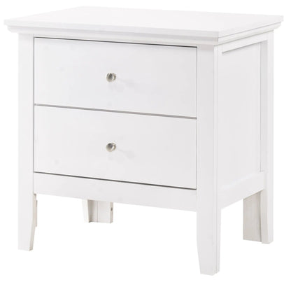White English Dovetailed Nightstand with two drawers and knobs by Unique Piece Furniture on Tampa Home & Garden Store
