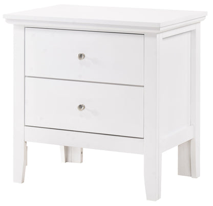 English Dovetailed Drawers Nightstand by HouseOfZazla, white finish with nickel hardware on Tampa Home & Garden Store