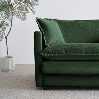 Mid-Century Modern 3-Seater sofa in green chenille by HouseOfZazla, stationary sofa on Tampa Home & Garden Store