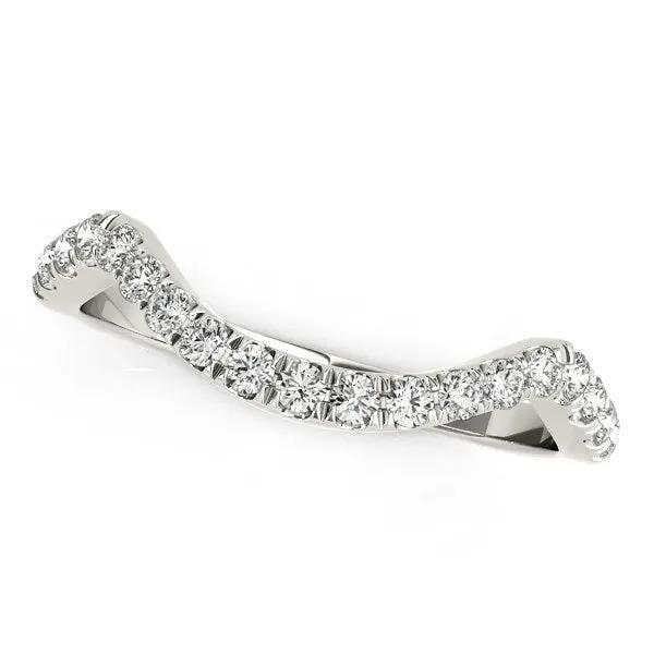 Rings: 14k white gold curved pave diamond wedding band, 1/5 cttw, Bids.com on Tampa Home & Garden Store