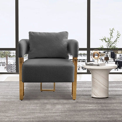 Modern teddy fleece upholstered chair with gold metal legs by Unique Piece Furniture on Tampa Home & Garden Store