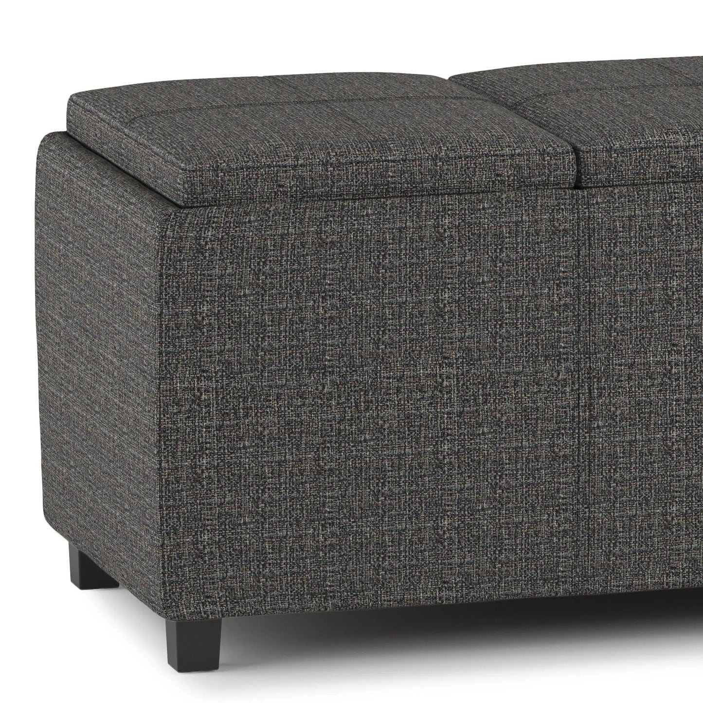 Avalon storage ottoman by Unique Piece Furniture in gray textured fabric with black legs on Tampa Home & Garden Store