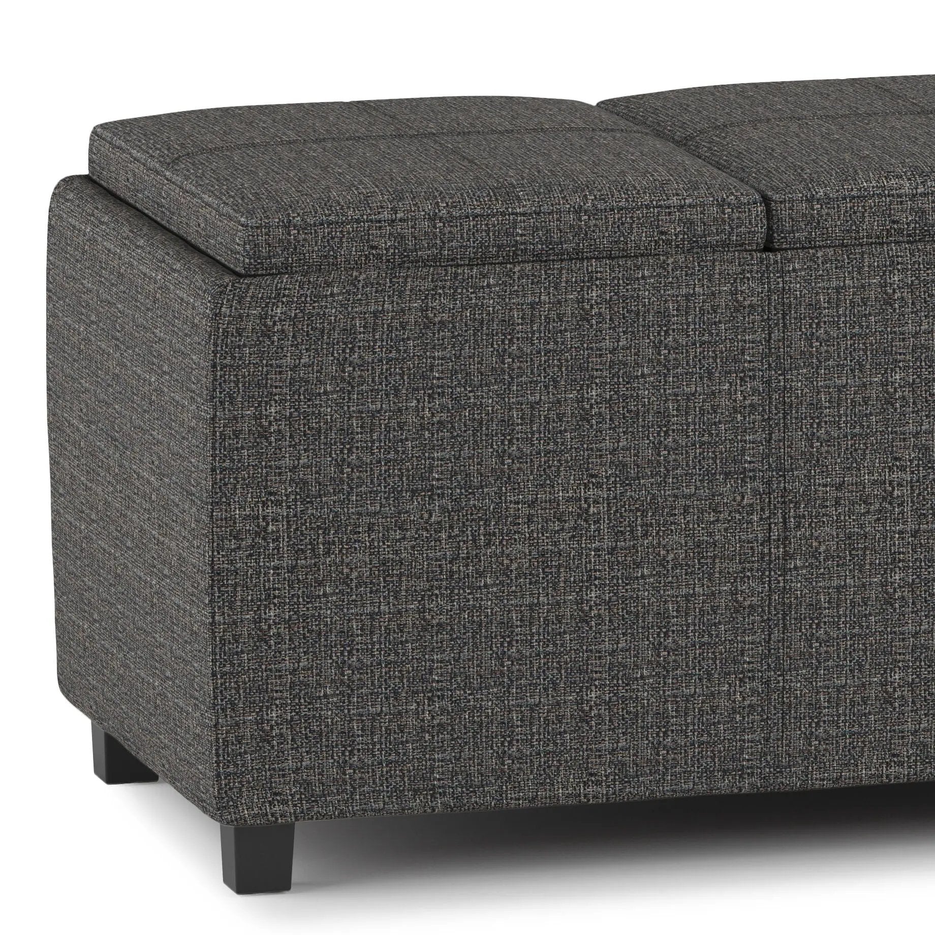 Avalon storage ottoman by Unique Piece Furniture in gray textured fabric with black legs on Tampa Home & Garden Store