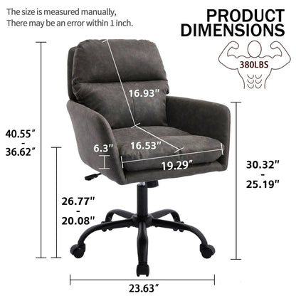 Office chair with adjustable height, swivel seat in dark grey by Unique Piece Furniture on Tampa Home & Garden Store