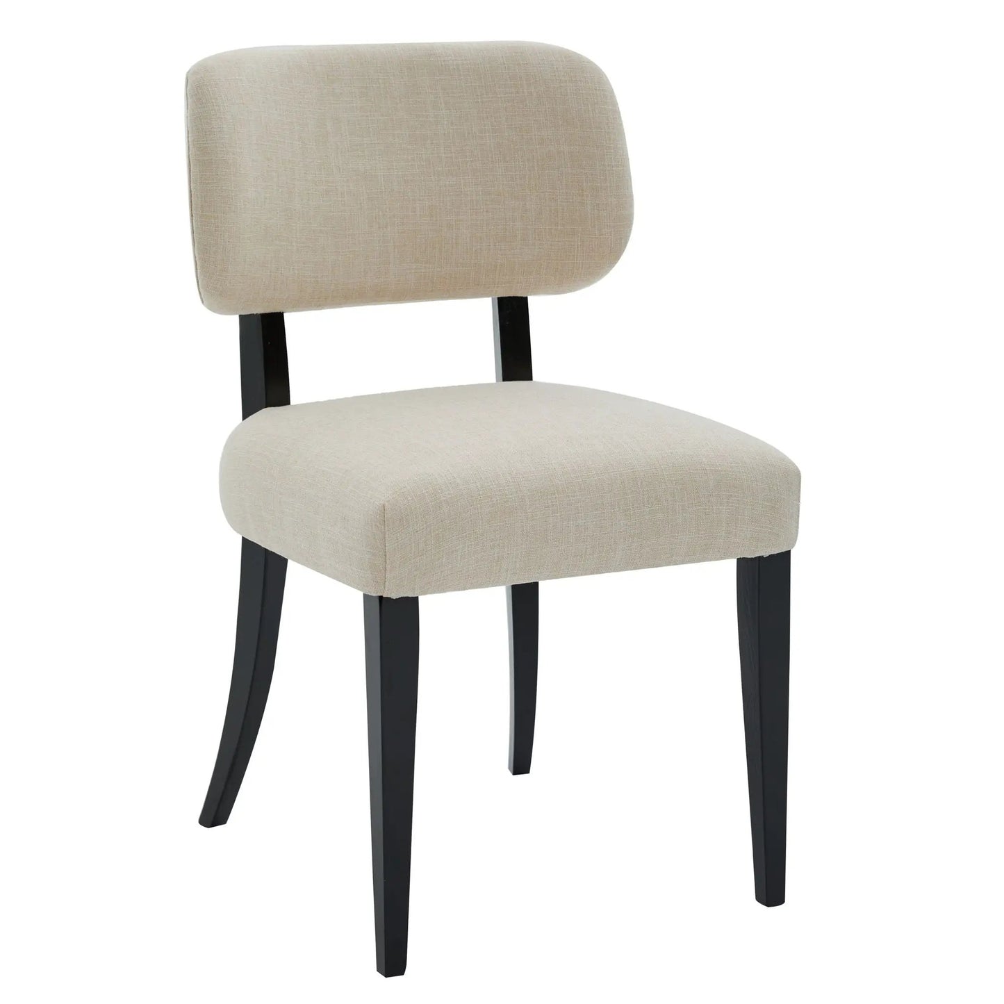 Cream Upholstery Kitchen Dining Chairs Set of Two