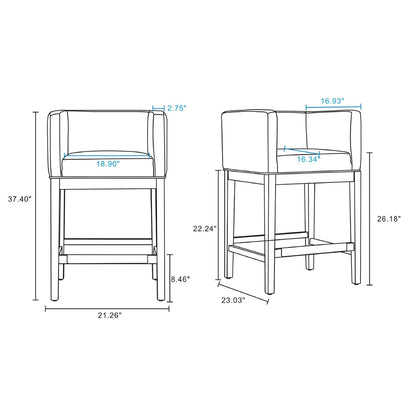 Counter Stool with upholstered seat and beech wood frame, counter height 24–27 in, HouseOfZazla on Tampa Home & Garden Store