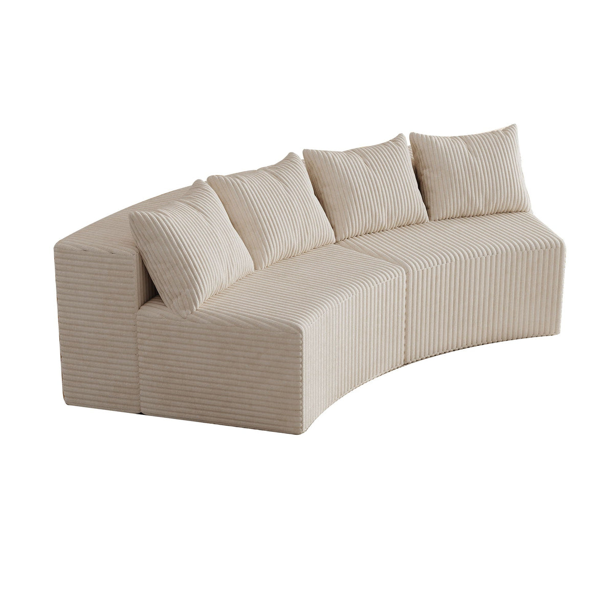 Curved Modular Sectional Sofa and Four Pillows