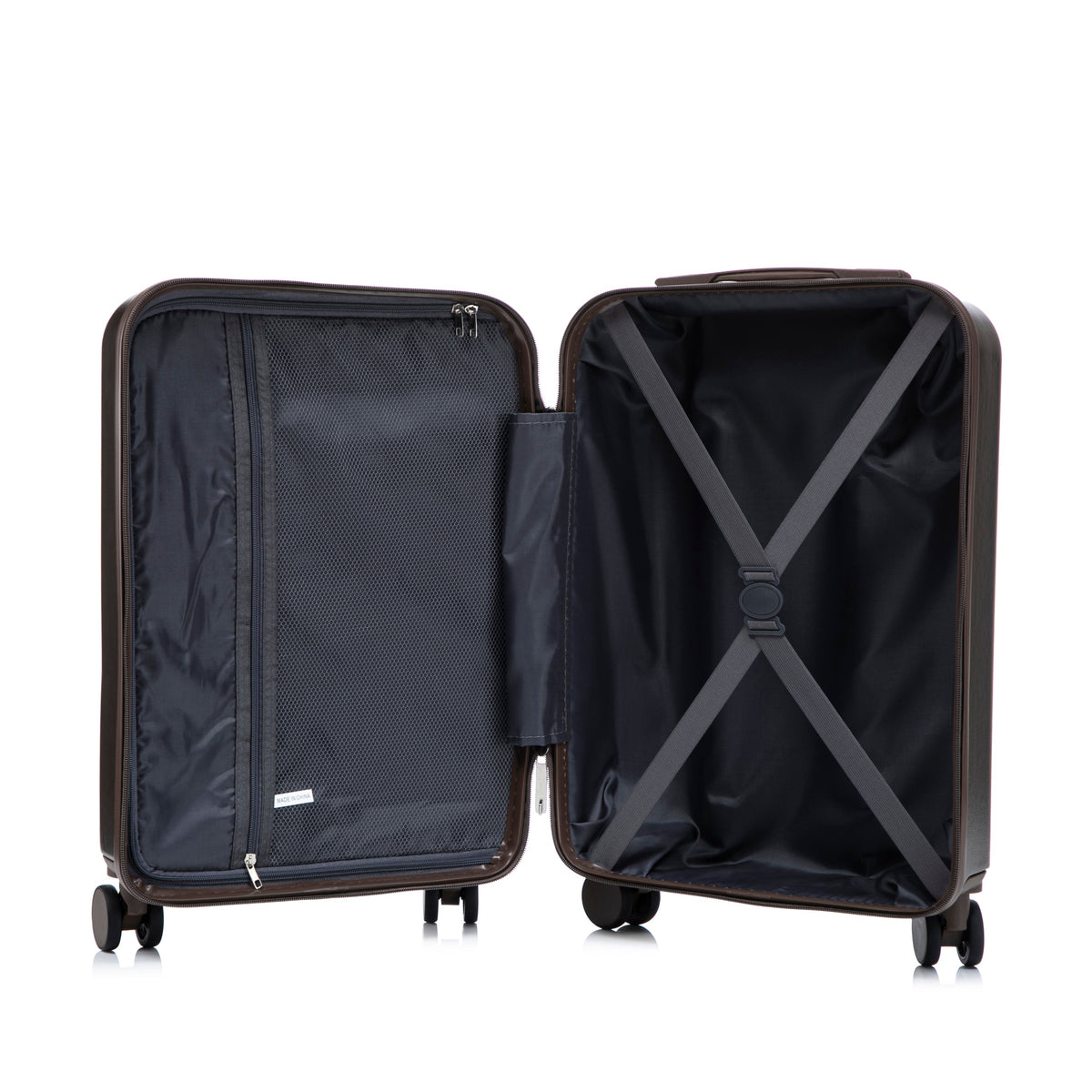 Luggage set 14' & 20' ABS spinner with cosmetic case, brown exterior, black interior HouseOfZazla on Tampa Home & Garden Store