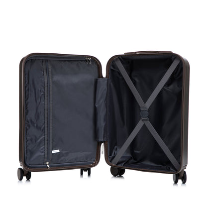 Luggage set 14' & 20' ABS spinner with cosmetic case, brown exterior, black interior HouseOfZazla on Tampa Home & Garden Store