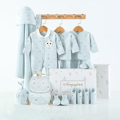 Newborn baby clothes thin suit gift set in light blue with stars, includes sleepers and hat on Tampa Home & Garden Store