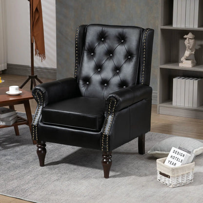 Modern Accent Armchair with Sturdy Wood Legs