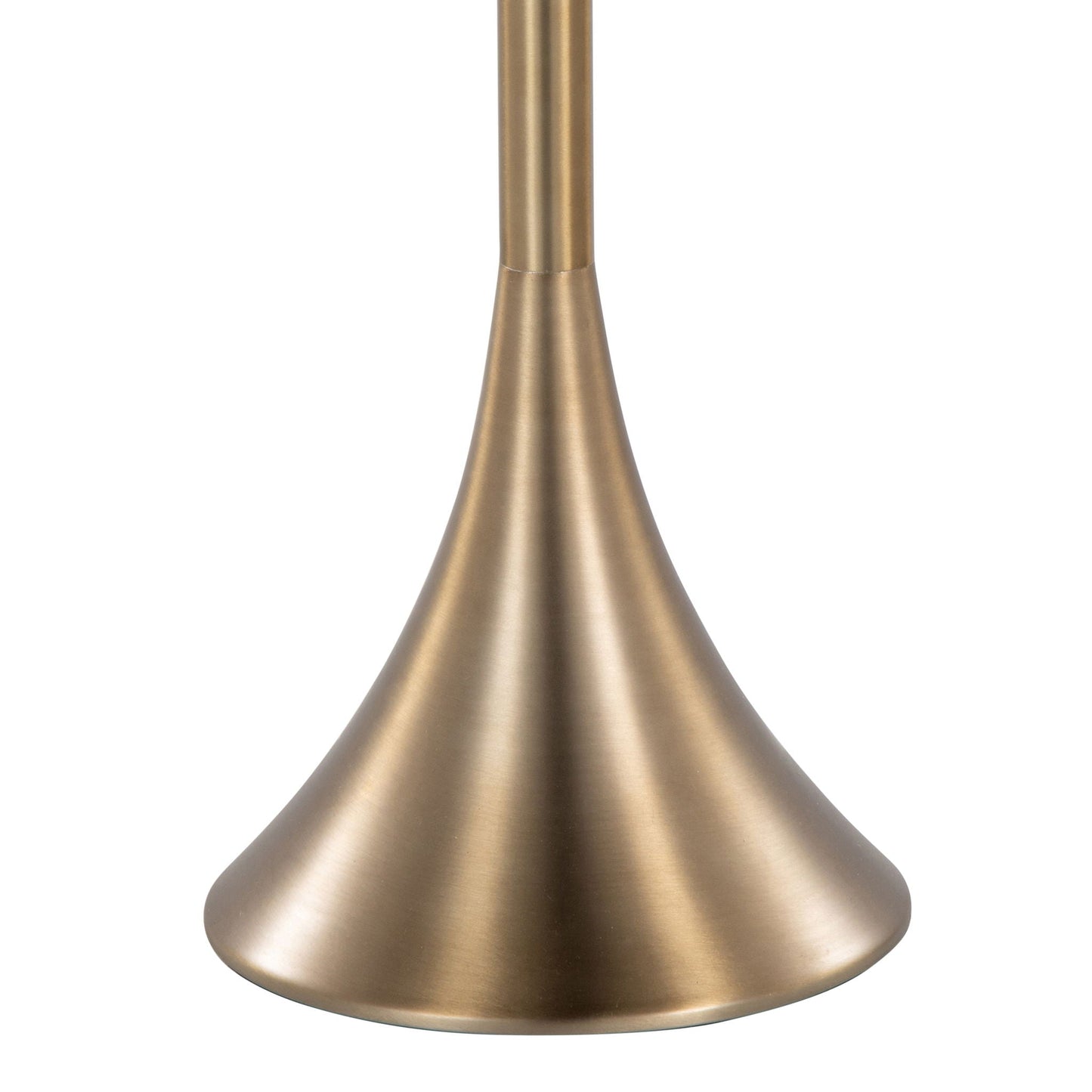 Lenuxe contemporary floor lamp brass finish with flared pedestal base on Tampa Home & Garden Store