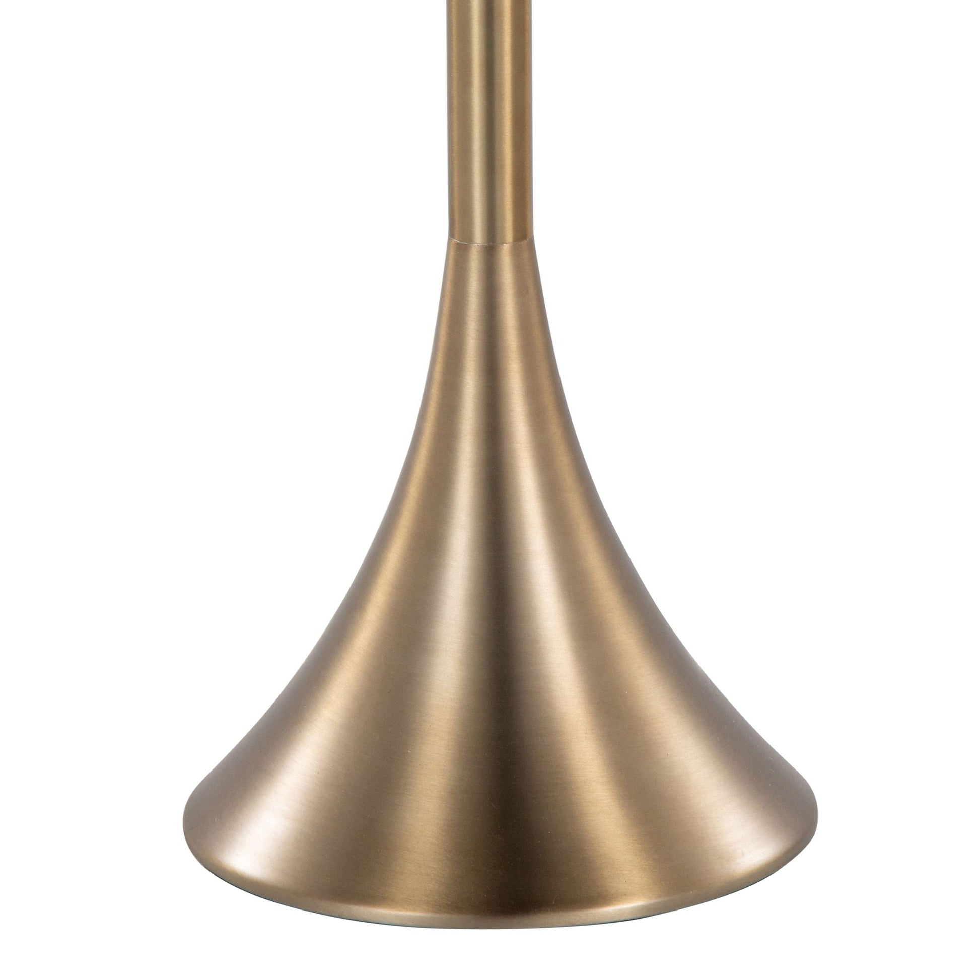 Lenuxe contemporary floor lamp brass finish with flared pedestal base on Tampa Home & Garden Store