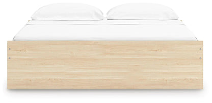 Onita platform bed storage bed by Unique Piece Furniture in light oak with white bedding on Tampa Home & Garden Store