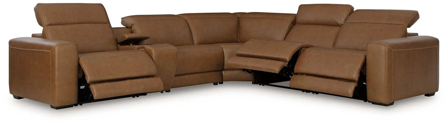 Contemporary Power Reclining Sectional Loveseat