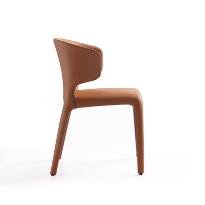 Conrad Dining Chair Set of 2 by HouseOfZazla, tan faux-leather with metal frame on Tampa Home & Garden Store