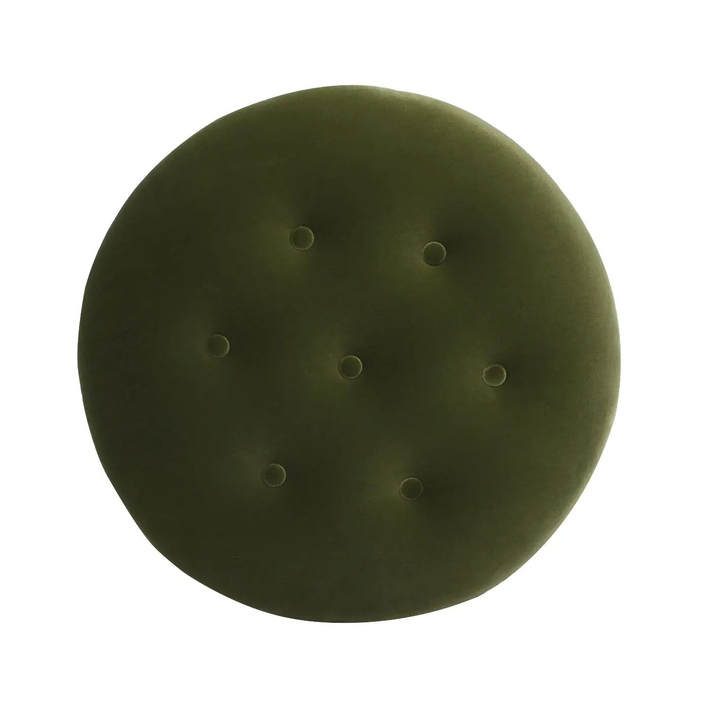 Yolanda round upholstered accent ottoman in olive velvet by Unique Piece Furniture on Tampa Home & Garden Store