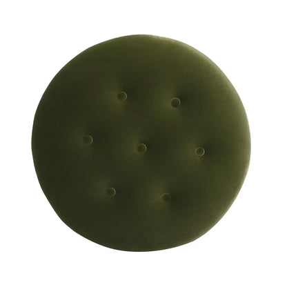 Yolanda round upholstered accent ottoman in olive velvet by Unique Piece Furniture on Tampa Home & Garden Store