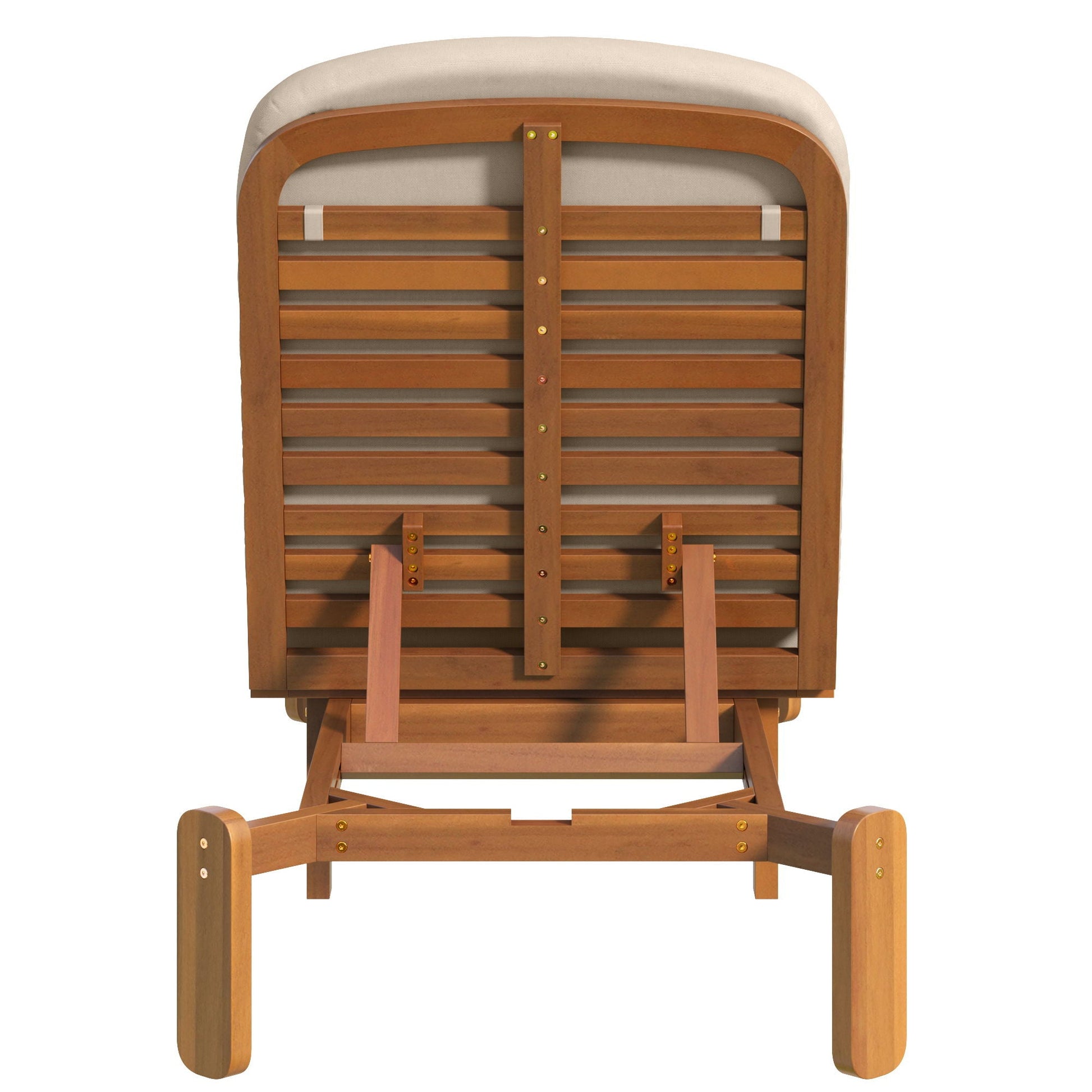 Outdoor chaise lounge with adjustable backrest by HouseOfZazla, beige cushion sunlounger on Tampa Home & Garden Store