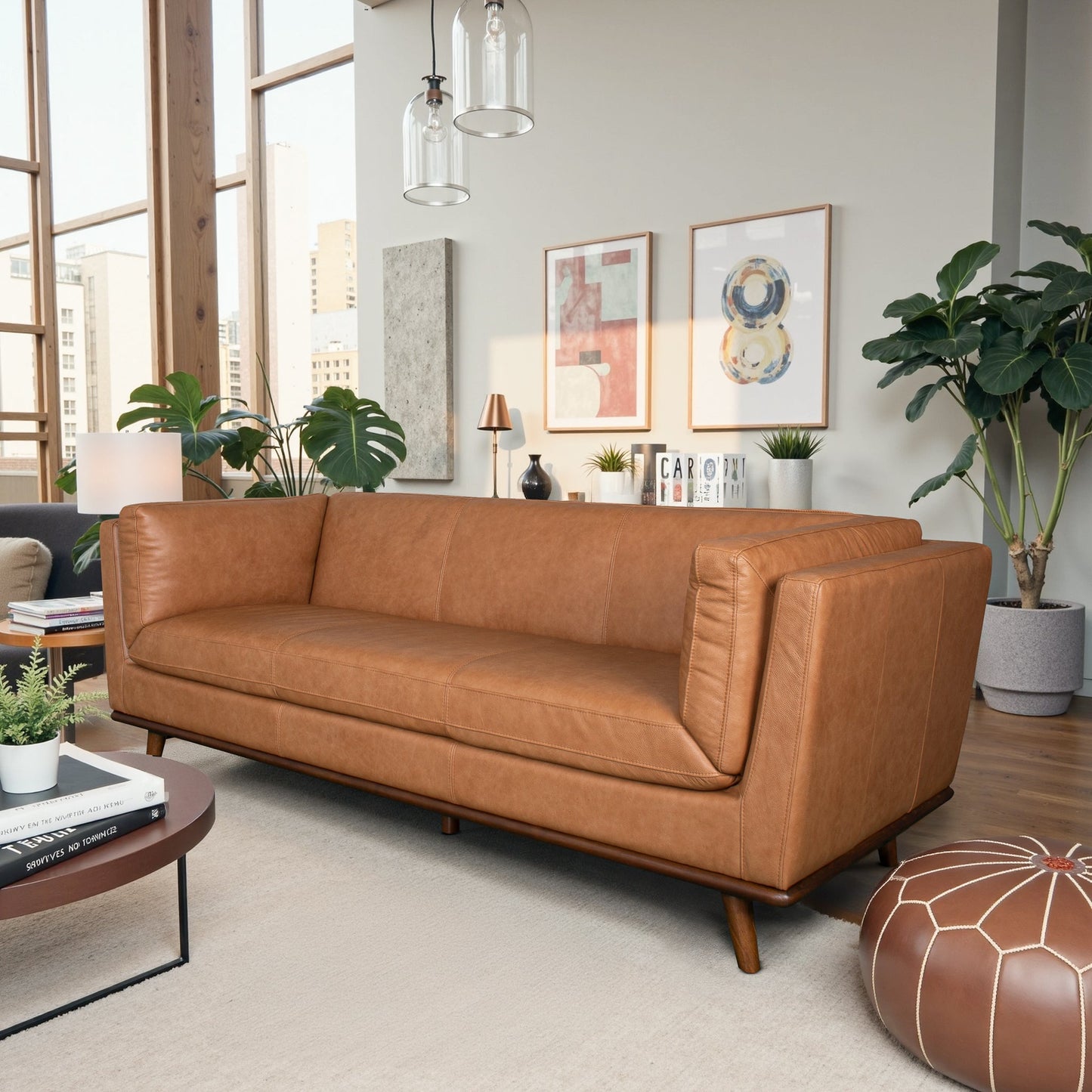 Luxury Phoenix Leather Sofa and Soft Backrest