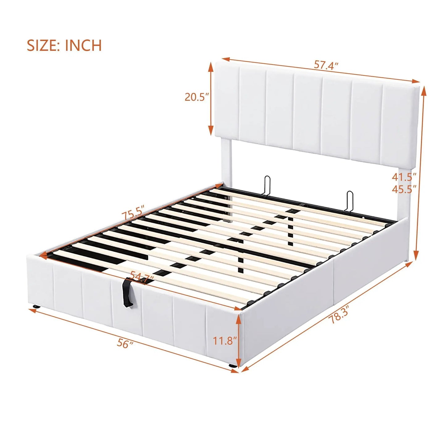 Elegant upholstered platform bed with hydraulic storage by Unique Piece Furniture fabric on Tampa Home & Garden Store
