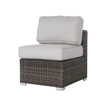 Seating set with cushions in handcrafted wicker design, 4pc outdoor set, gray cushions on Tampa Home & Garden Store