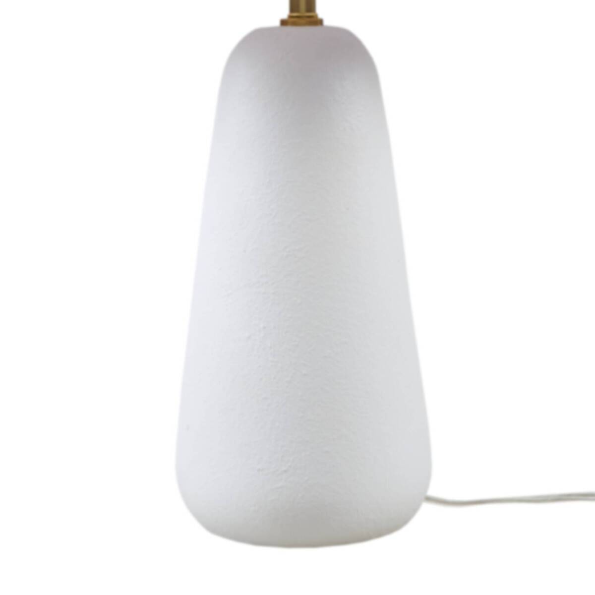 Table lamp with textured white ceramic base; cord visible on Tampa Home & Garden Store