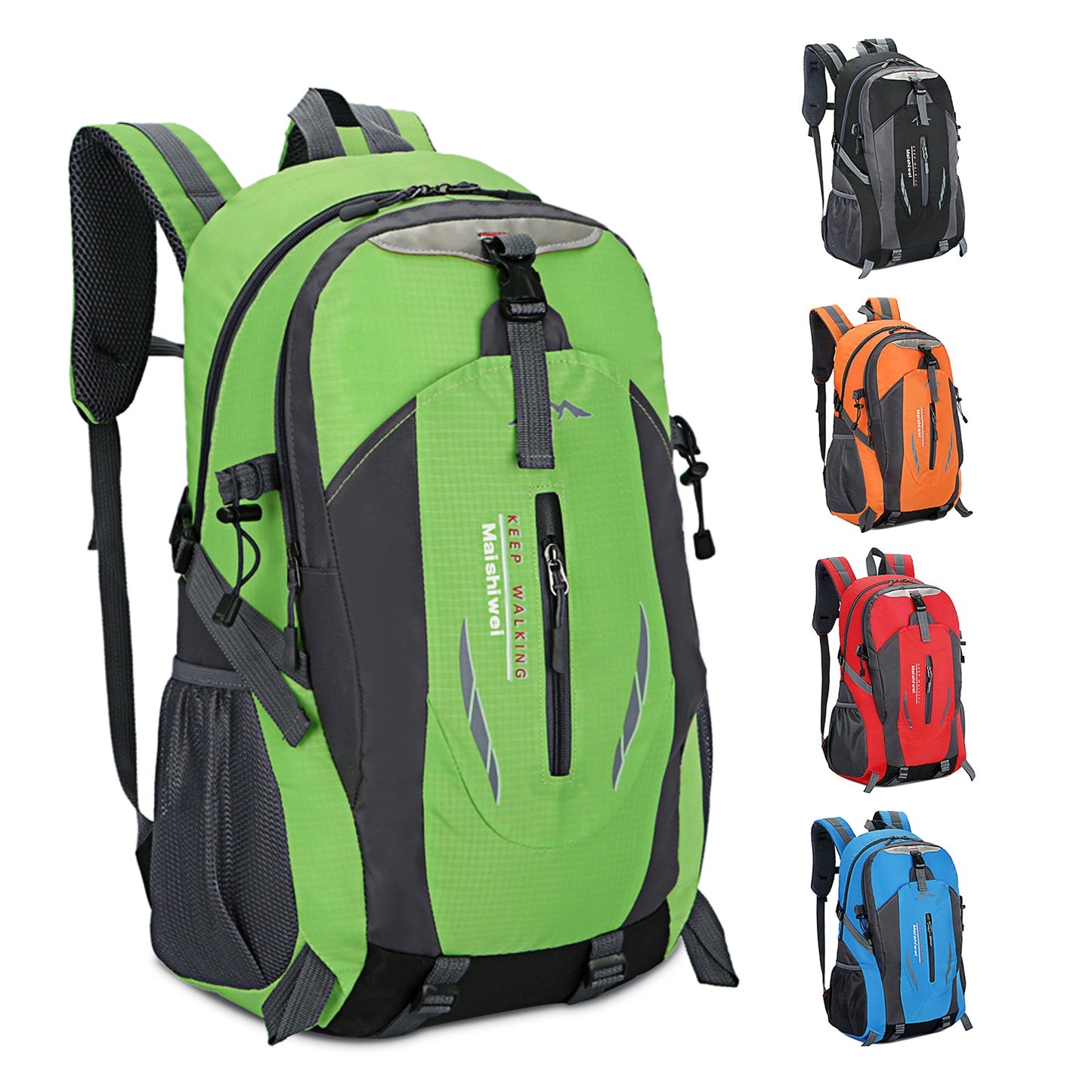 GemGear 36L waterproof hiking backpack green with grey panels, four other color options on Tampa Home & Garden Store