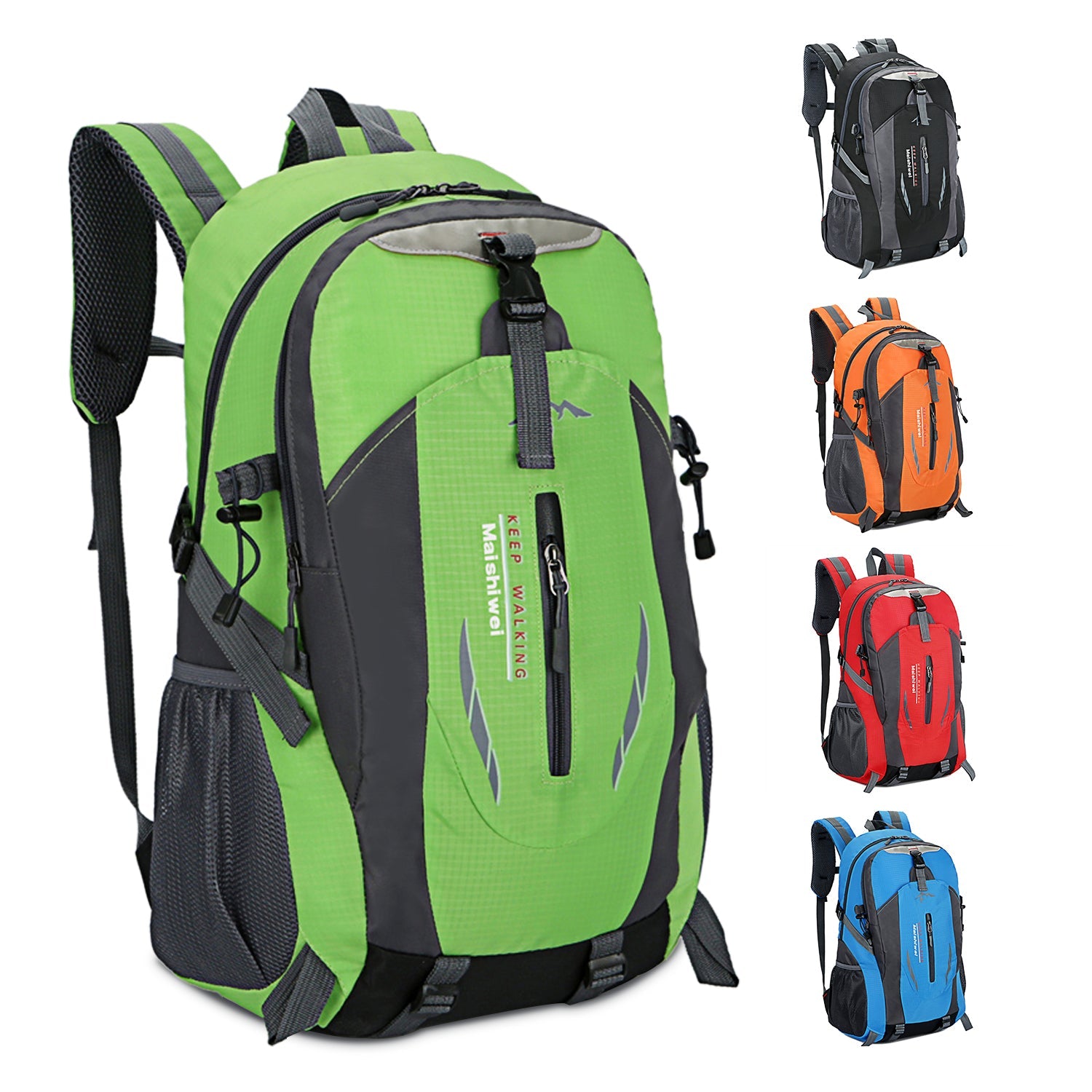 GemGear 36L waterproof hiking backpack green with grey panels, four other color options on Tampa Home & Garden Store