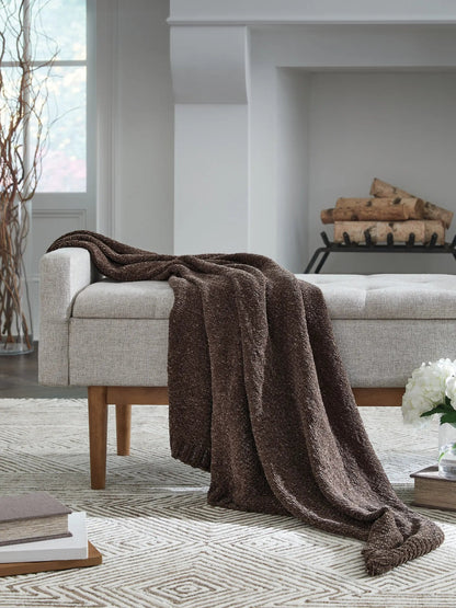 Anawood Chenille Throw Blanket for Sofa and Bed