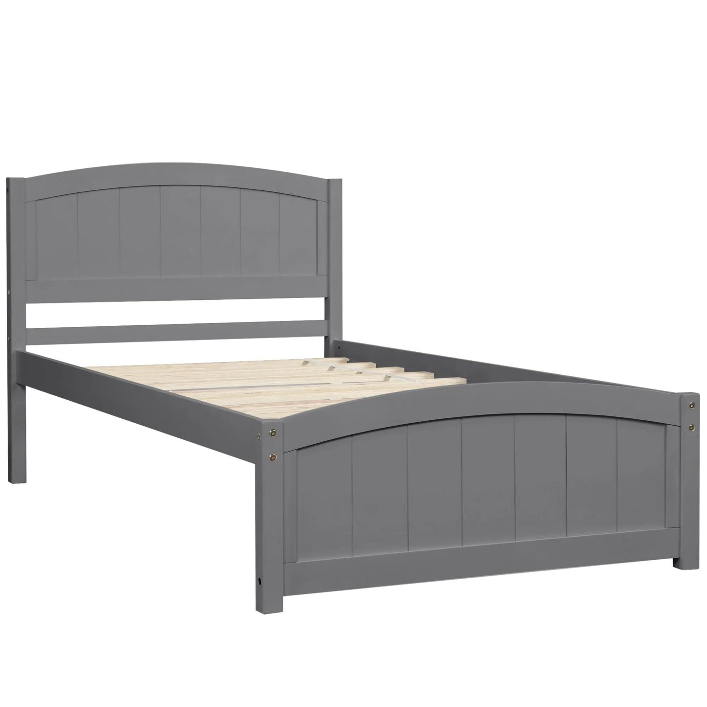 Platform Bed and Headboard With Footboard Slats
