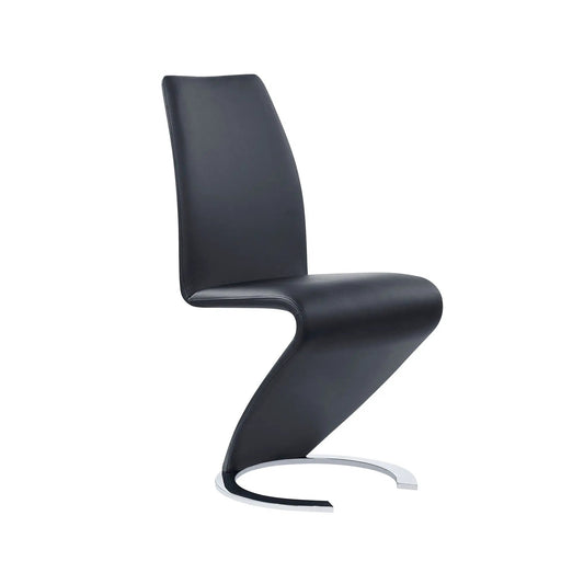Marcus Horseshoe Dining Chair black leather upholstery with chrome cantilever base on Tampa Home & Garden Store