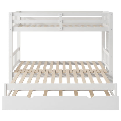 Smooth Mobility Bunk Bed With Trundle white frame, natural wood slats, HouseOfZazla on Tampa Home & Garden Store