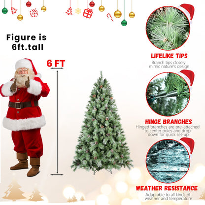 8 ft full-bodied pre-decorated pinecone Christmas tree with pinecone accents on Tampa Home & Garden Store
