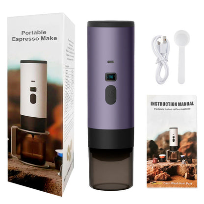 Portable Wireless 3-in-1 Espresso Maker, 7800mAh, Car/Home/Camping, Ground/Capsule Coffee. - Tampa Home & Garden Store