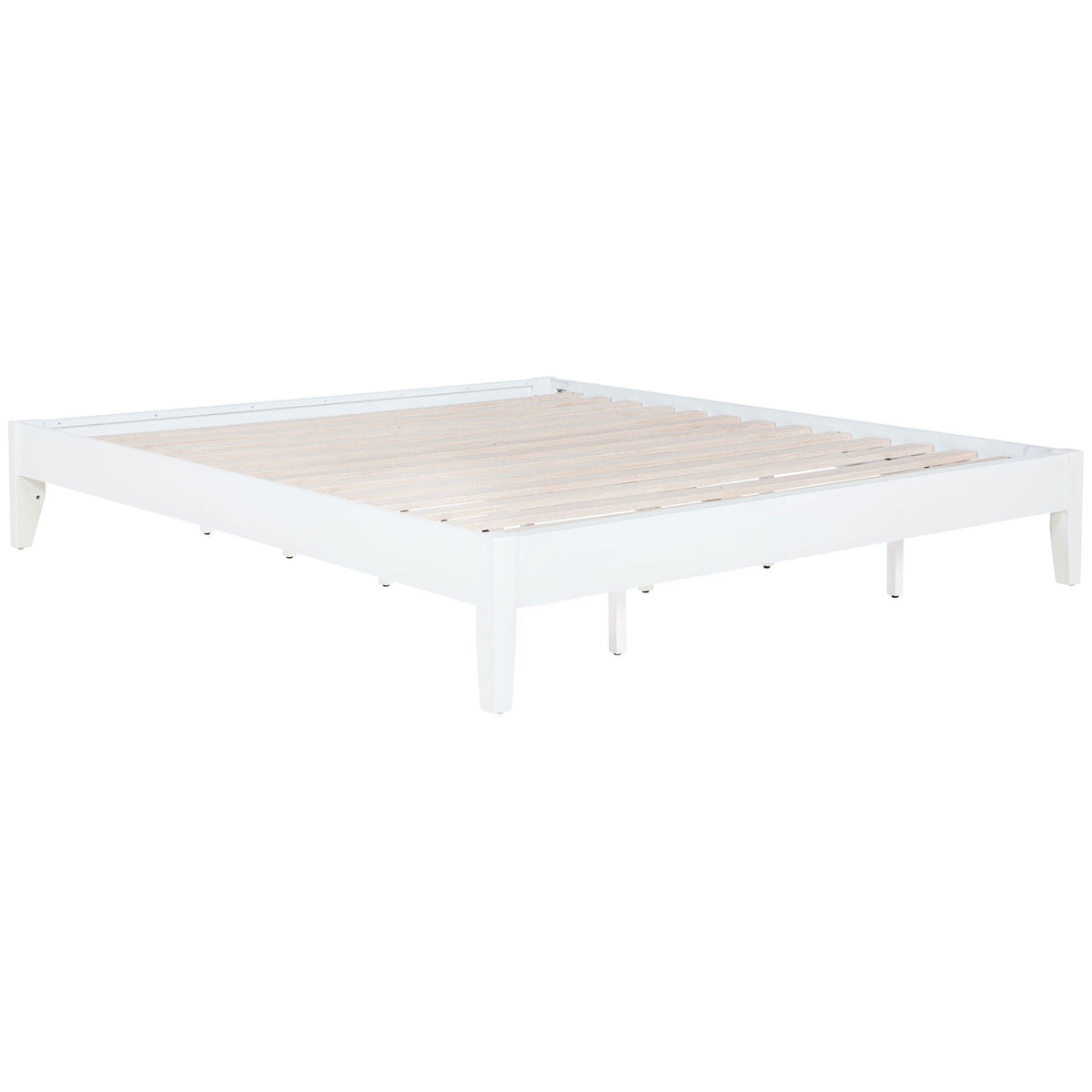 Hounslow Platform Bed white wooden frame with slatted base by HouseOfZazla on Tampa Home & Garden Store
