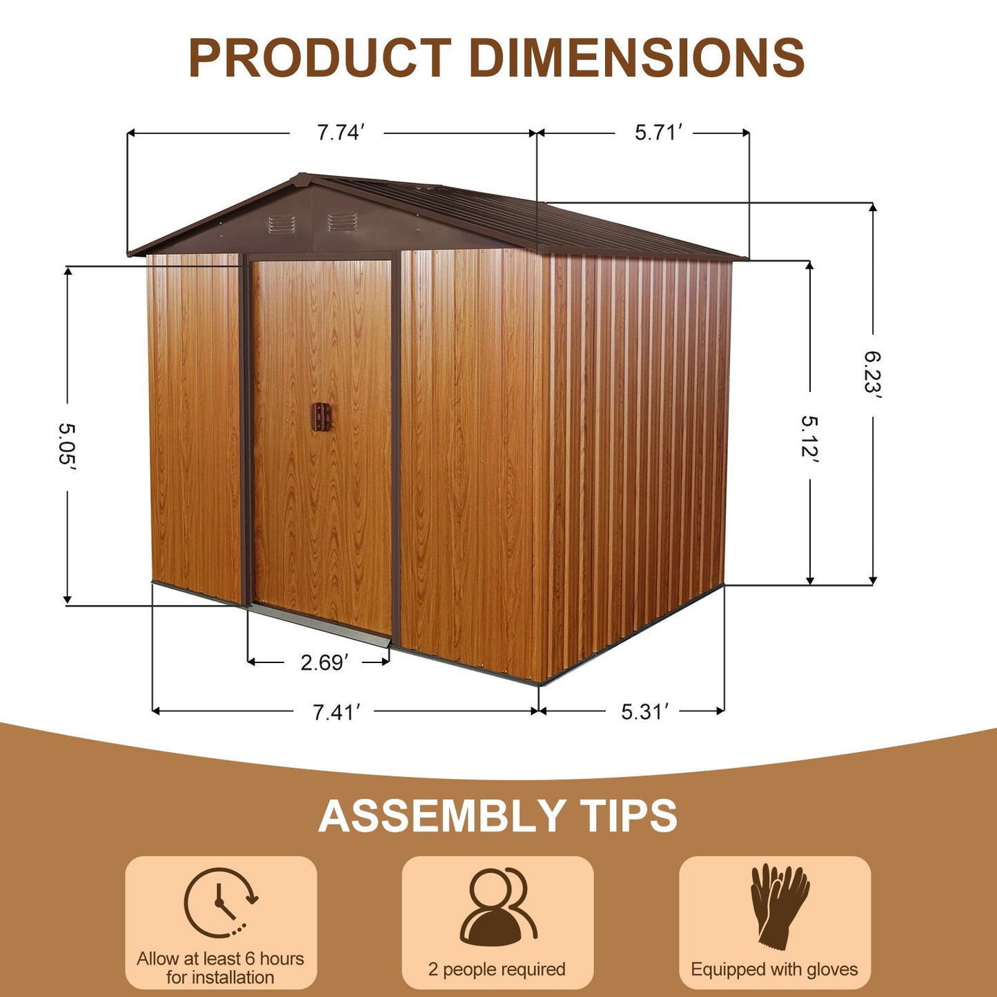 Outdoor Metal Storage Shed And Floor Base