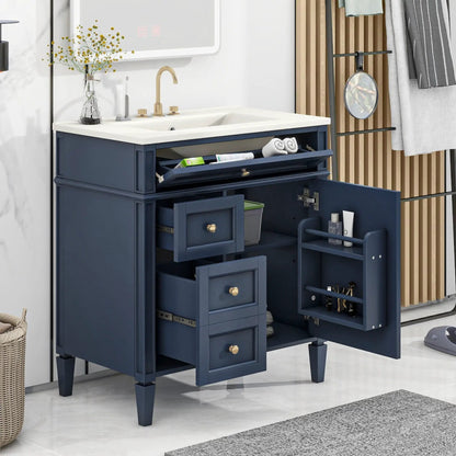 Bathroom Vanity With Top Sink and Storage Cabinet