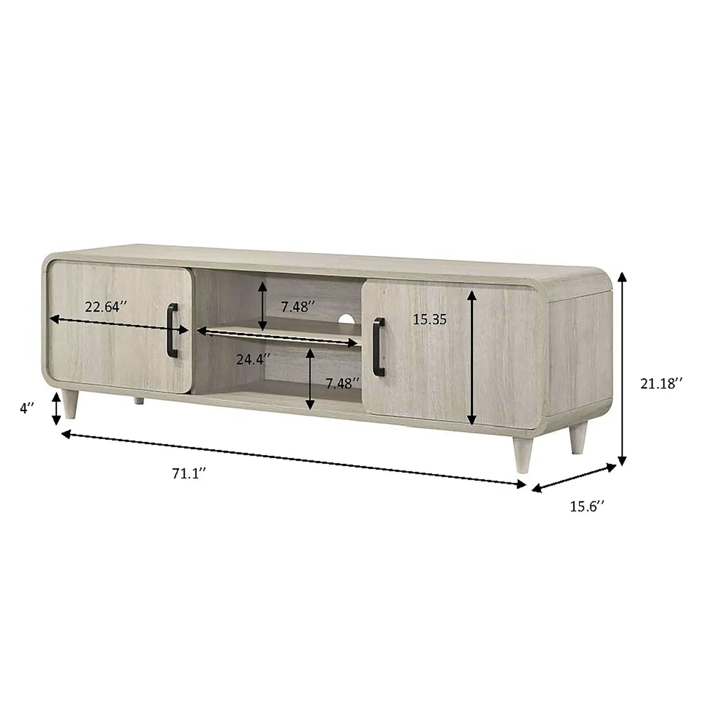 TV Stand With Sliding Doors And Handles in antique white by Unique Piece Furniture on Tampa Home and Garden Store
