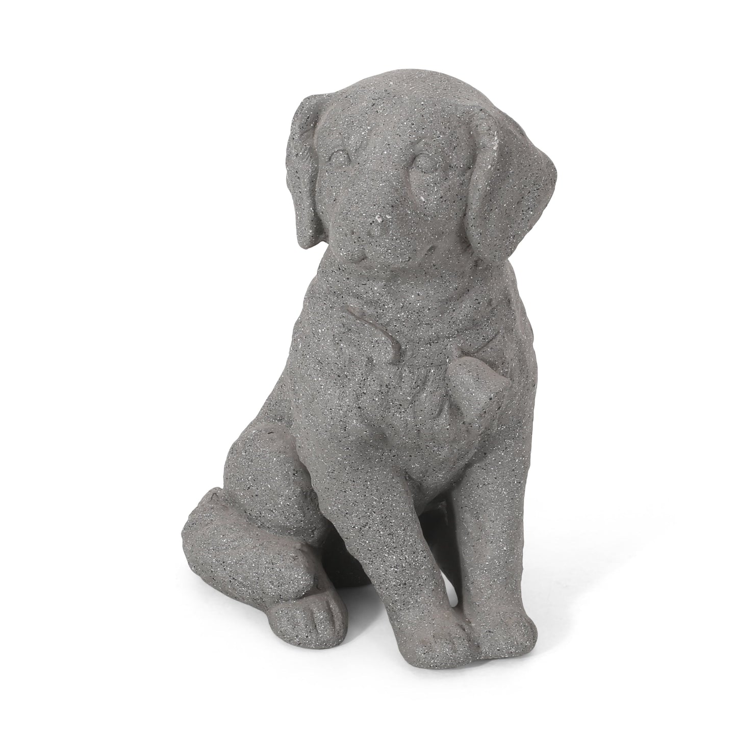 A Gray Mgo Dog Statue in Outdoor Garden Decor