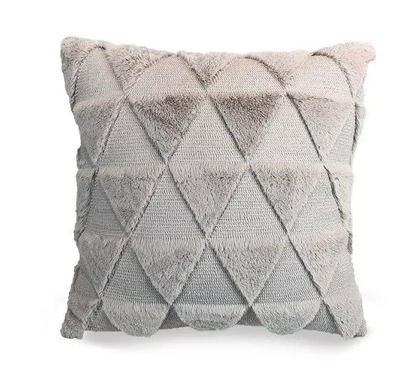 Plush Solid Color Sofa Pillowcase for Living Room