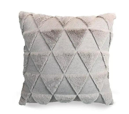 Plush Solid Color Sofa Pillowcase for Living Room