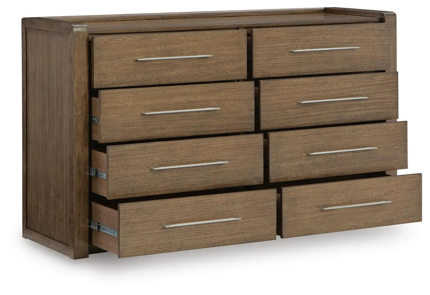 Dresser Marxmore by Unique Piece Furniture, walnut finish, 9-drawer with metal handles on Tampa Home & Garden Store