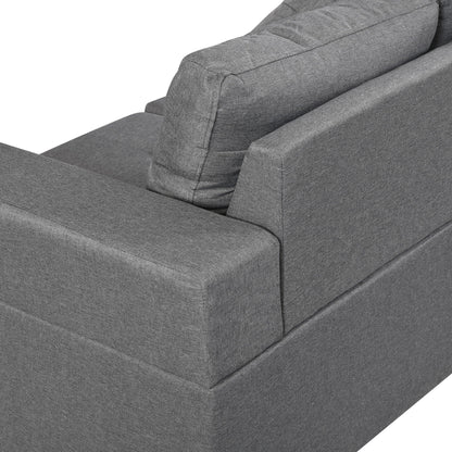 Modern gray sectional sofa by HouseOfZazla with squared arms and textured fabric on Tampa Home & Garden Store