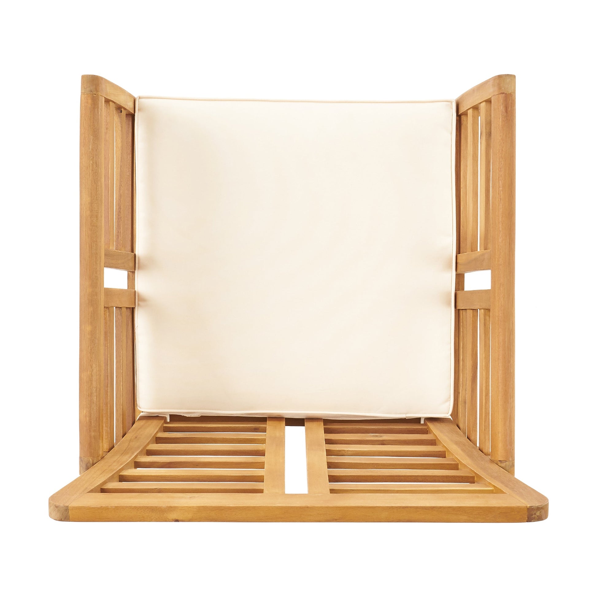 Caydon 2 Club Chairs + Table furniture set natural wood frame cream cushions HouseOfZazla on Tampa Home & Garden Store