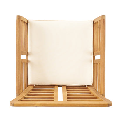 Caydon 2 Club Chairs + Table furniture set natural wood frame cream cushions HouseOfZazla on Tampa Home & Garden Store
